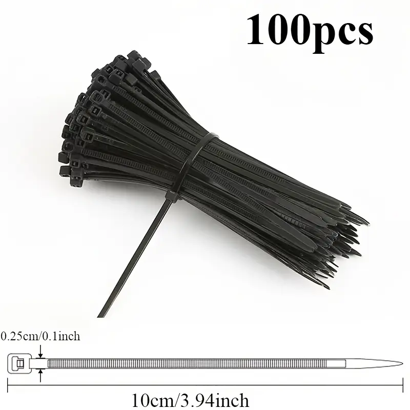 Conjunto de 100 Abraçadeiras de Nylon Autotraváveis